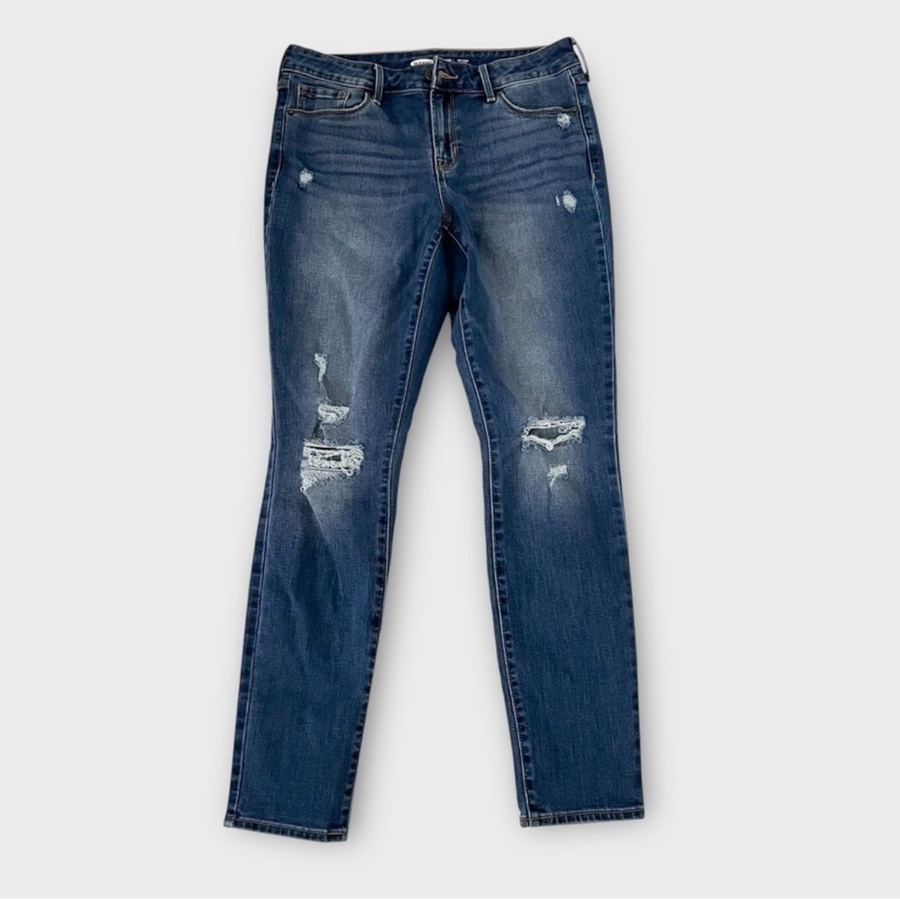 OLD NAVY Mid-Rise Pop Icon Distressed Skinny Jeans Sz 6 - Picture 2 of 15